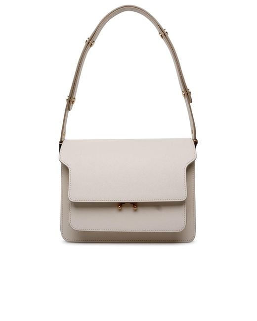Marni Trunk White Leather Bag Lyst UK
