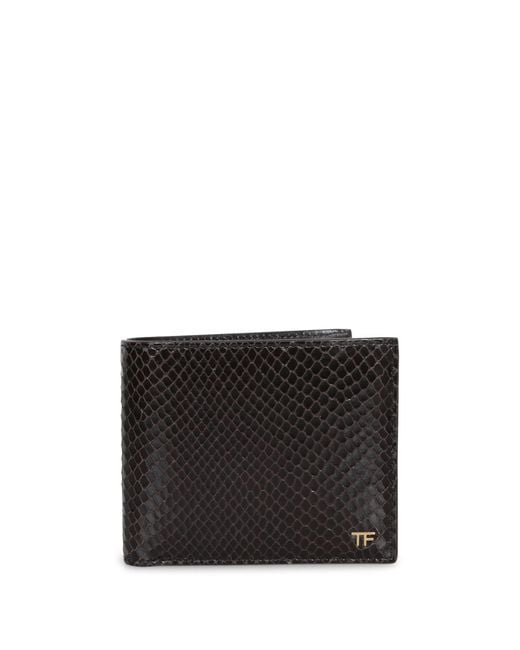 Tom Ford Black Python Bifold Wallet for men