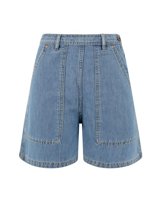 Weekend by Maxmara Blue Cotton And Linen Denim Bermuda Shorts