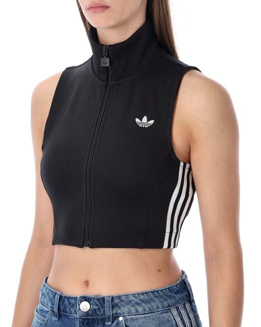Adidas Originals Blue Sleeveless Zip Top