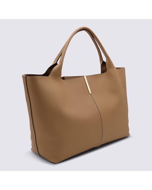 Tod's Brown Camel Leather Top Handle Bag