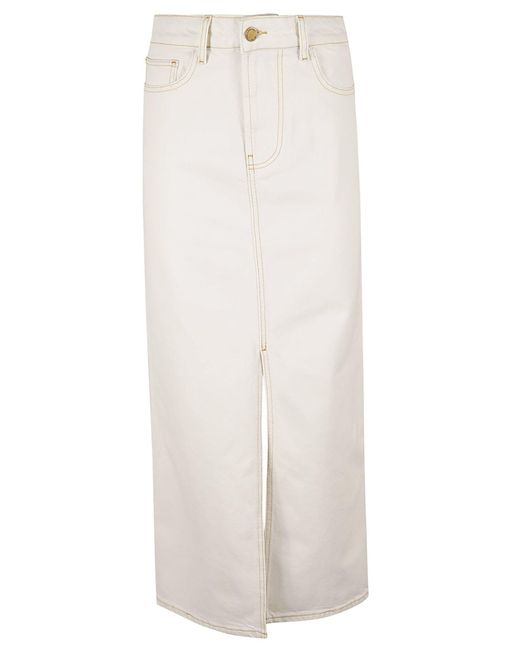 Philosophy Di Lorenzo Serafini White Front Slit 5 Pockets Denim Skirt