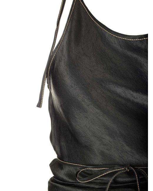 Acne Black Sleeveless Wrap Detailed Maxi Dress