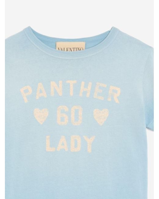 Valentino Blue Cotton T-Shirt With Print T-Shirts & Jerseys
