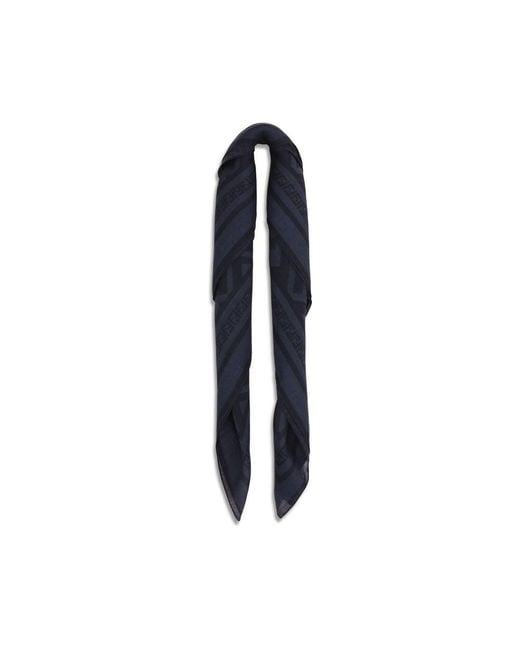 Fendi Blue Wool Oves Aries Scarf for men