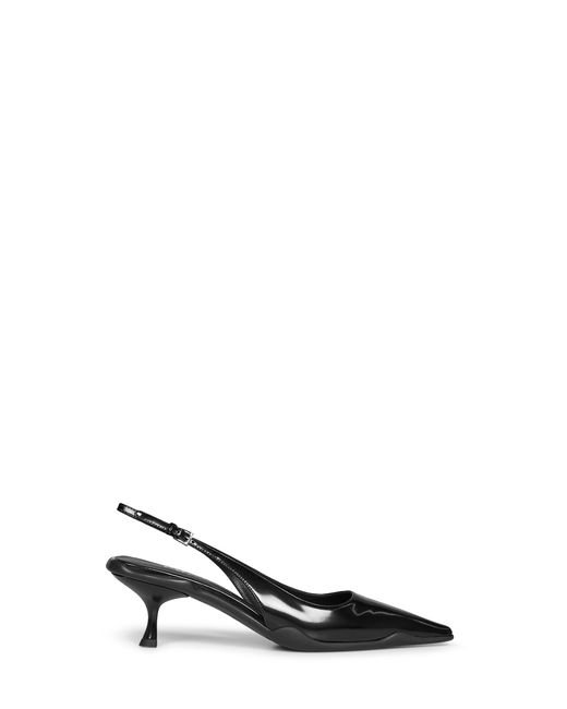 Prada White Calzature Brushed Leather Slingback Pumps