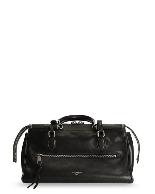Dolce & Gabbana Black Vittoria Leather Shoulder Bag