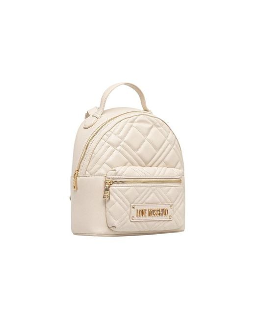 Love Moschino White Beige Polyethylene Backpack