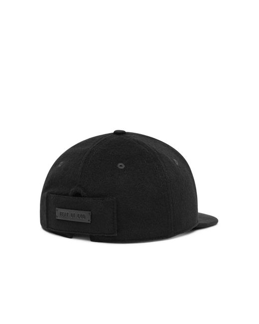 Fear Of God Black Logo Wool Baseball Cap for men