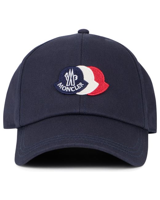 Moncler Blue Cotton Cap Hat for men