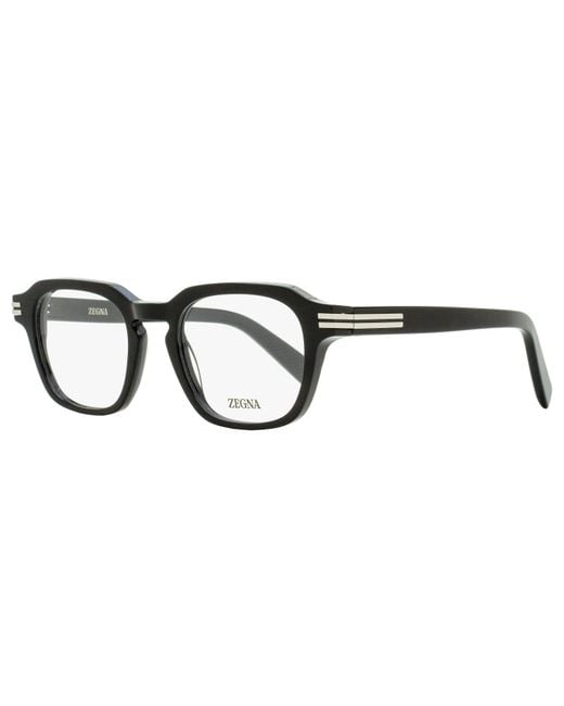 Zegna Black Modern Keyhole Eyeglasses Ez5282 001 50Mm Plastic (Acetate) for men