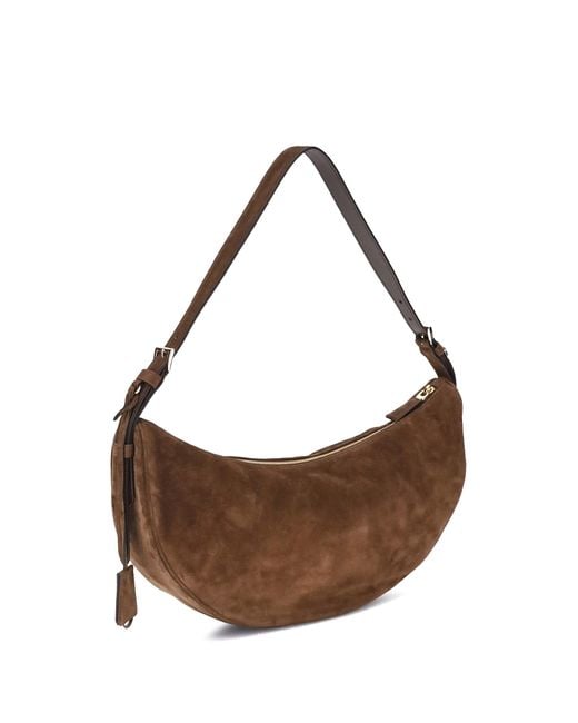 Prada Brown Demi-Lune Shoulder Bag