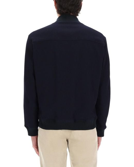 Fay Blue Wool Jacket With Buttons Virgin for men