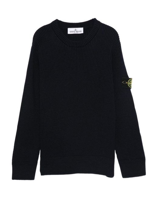 Stone Island Blue Junior Sweater Virgin Wool for men