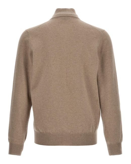 Brunello Cucinelli Brown Zip Cardigan for men