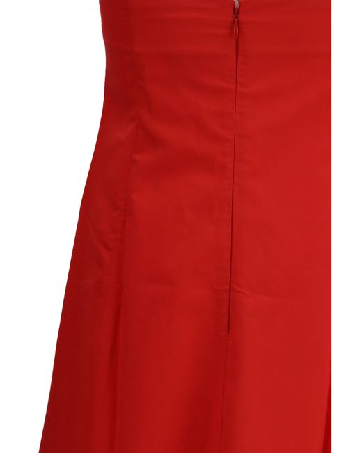 DI STAVNITSER Red Taffeta Dress Cotton; Silk Long