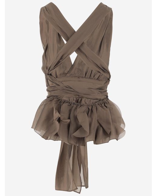 THE GARMENT Green Halter Top Gilian Viscose Blend Tops