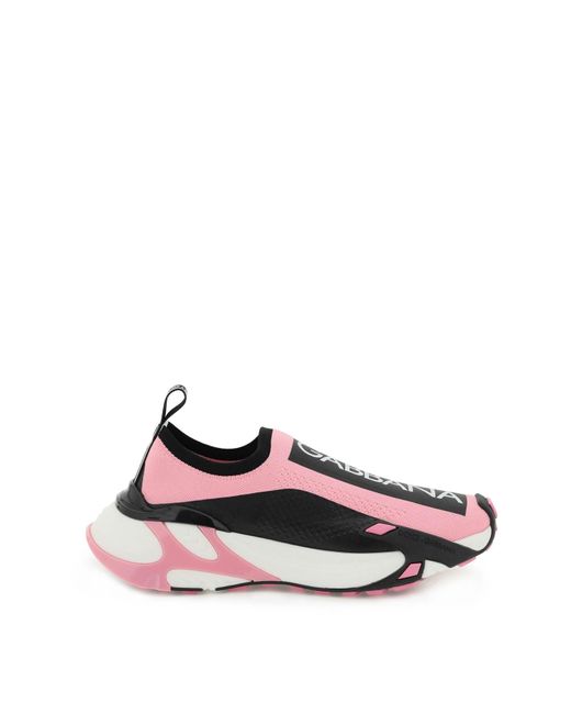 dolce & gabbana black white and red sorrento logo sneakers