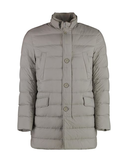Herno Gray Techno-Nylon Down Jacket Polyamide Padded for men