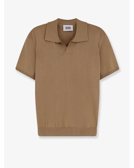 Alpha Studio Natural Cotton Polo Shirt for men