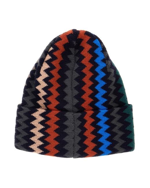 Missoni Blue Beanie Acrylic Hat for men