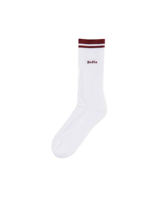 Drole de Monsieur White Cotton Terry Socks for men