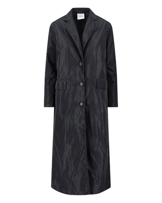 Aspesi Black Technical Fabric Coat