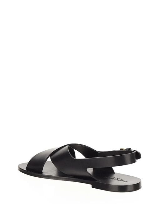 Saint Laurent Black Mojave Crisscross Sandals for men