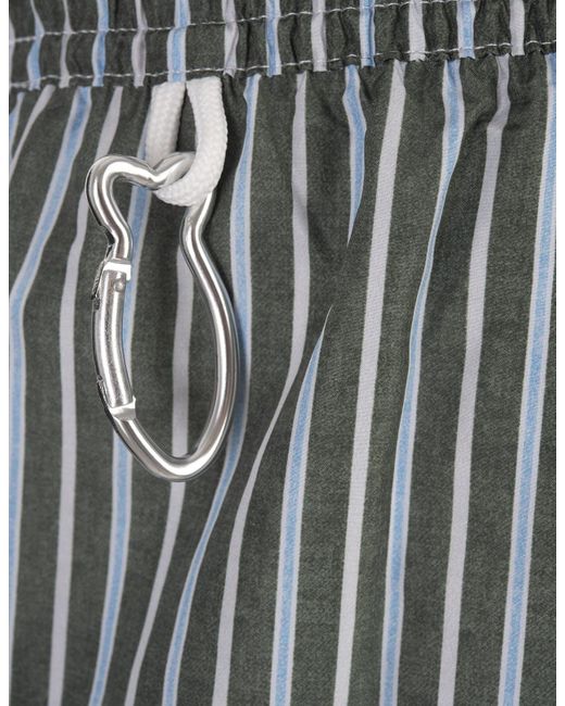 Fedeli Gray Striped Swim Shorts for men