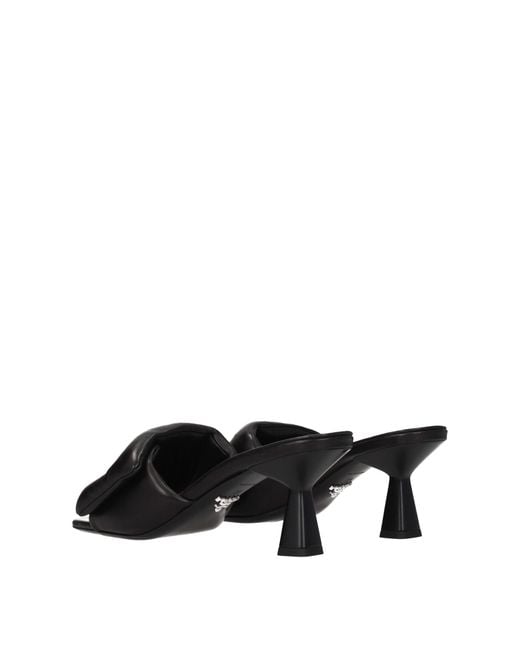 Prada Black Leather Platform Sandals