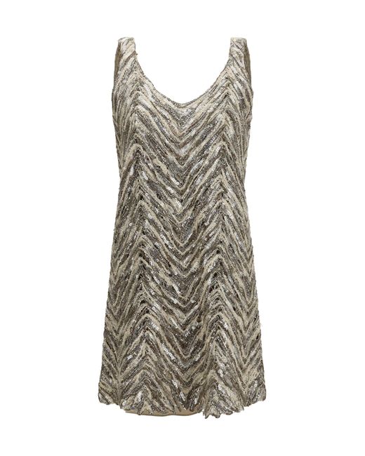 Brunello Cucinelli Multicolor Short Sequin Dress