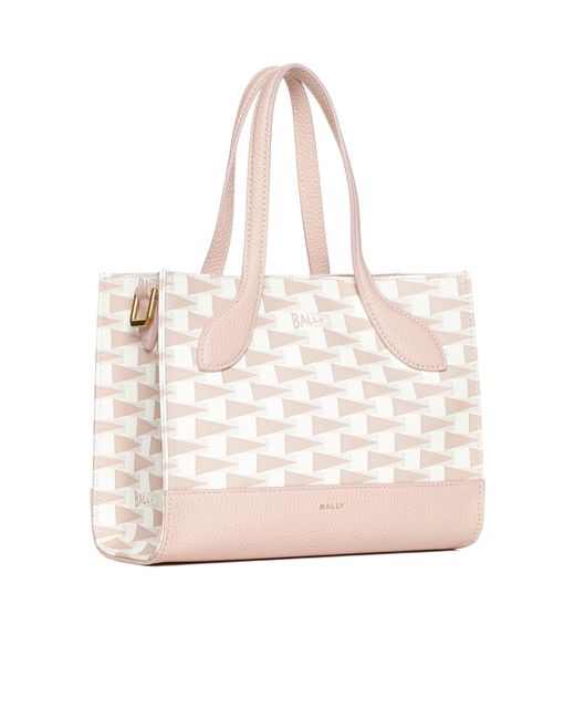 Bally Natural Keep On Xs Leather And Monogram Canvas Bag