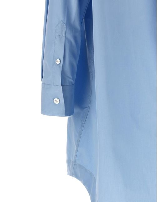 AMI Blue Cotton Midi Dress