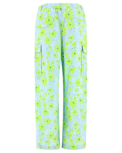Marni Green Cargo Trousers With Parade Print for men