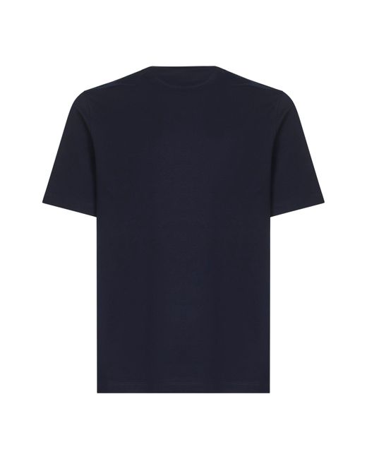 Brunello Cucinelli Blue Solomeo Crest T-Shirt for men
