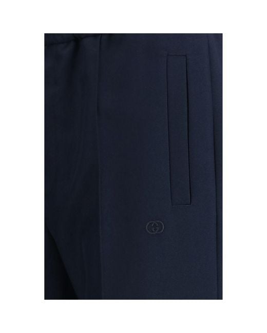 Gucci Blue Polyester Casual Pants for men