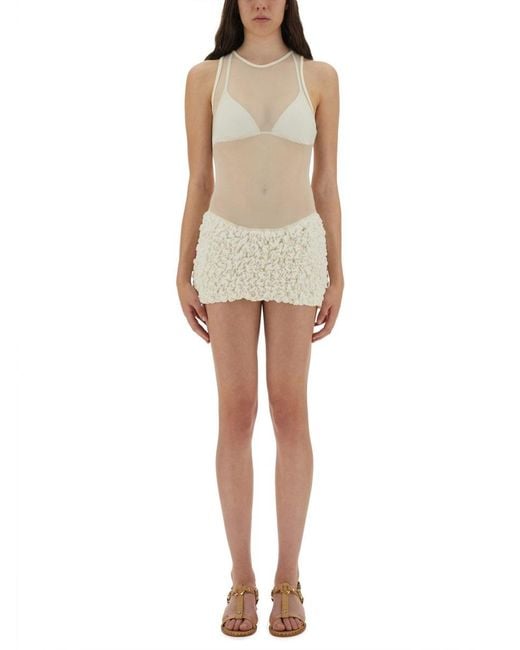 Selia Richwood Natural Mini Poncik Dress Polyester