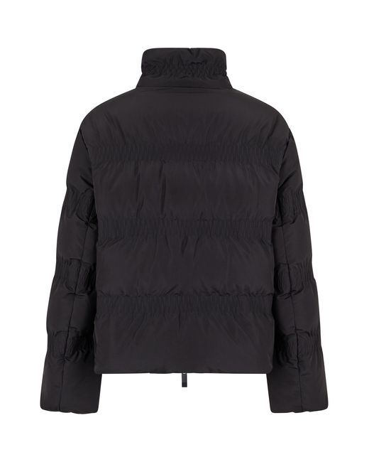 Moncler Black Short Ruffled Down Jacket Ravignan Polyester Puffer