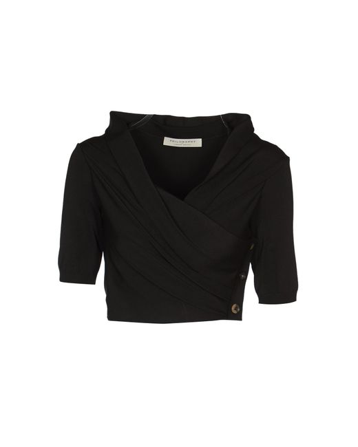 Philosophy Di Lorenzo Serafini Black Draped Top