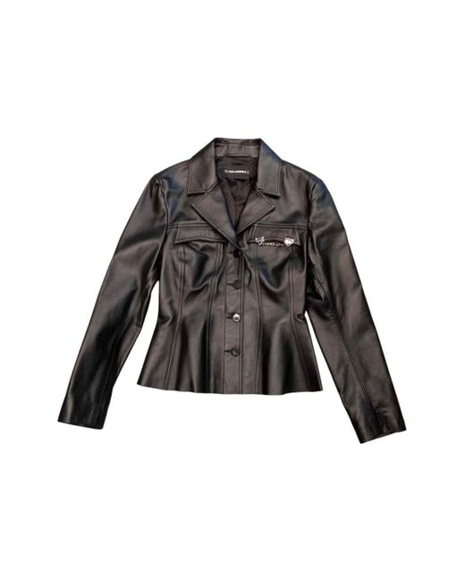 Karl Lagerfeld Black Karl Studio Leather Jacket