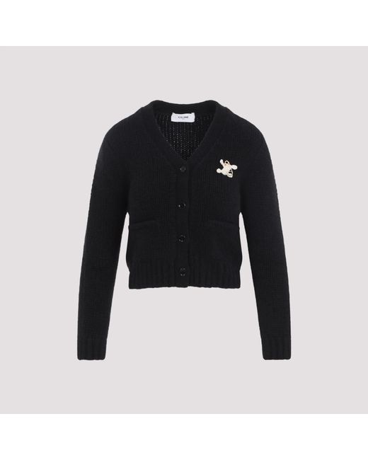 Céline Black Cashmere And Silk Cardigan