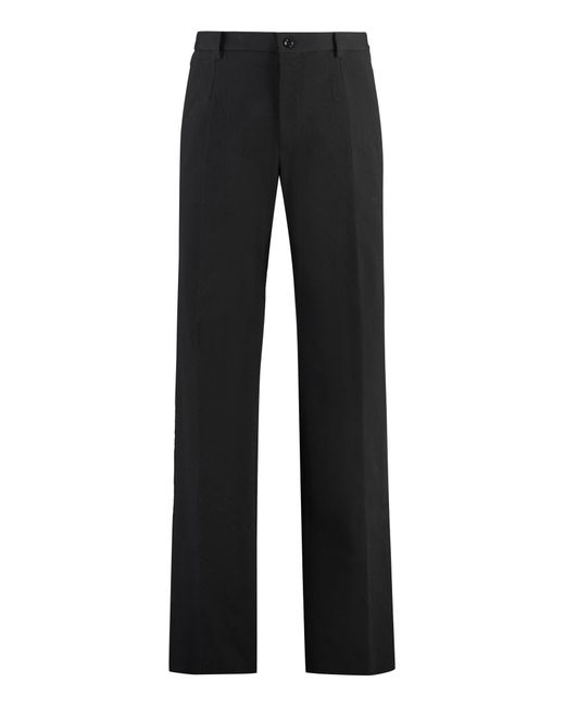 Dolce & Gabbana Black Blend Cotton Trousers for men