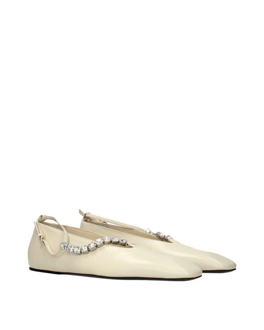 Jil Sander Natural Leather Ballet Flats