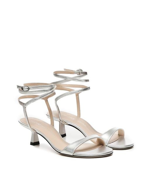 Stuart Weitzman White Nudist Wrap Sandals