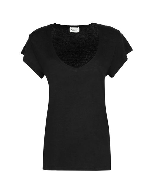 Isabel Marant Black Linen T-Shirt