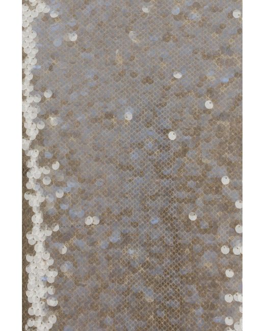 Nissa White Midi Sequin Dress Nylon