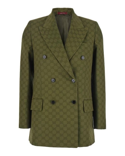 Gucci Green Gg Canvas Jacket