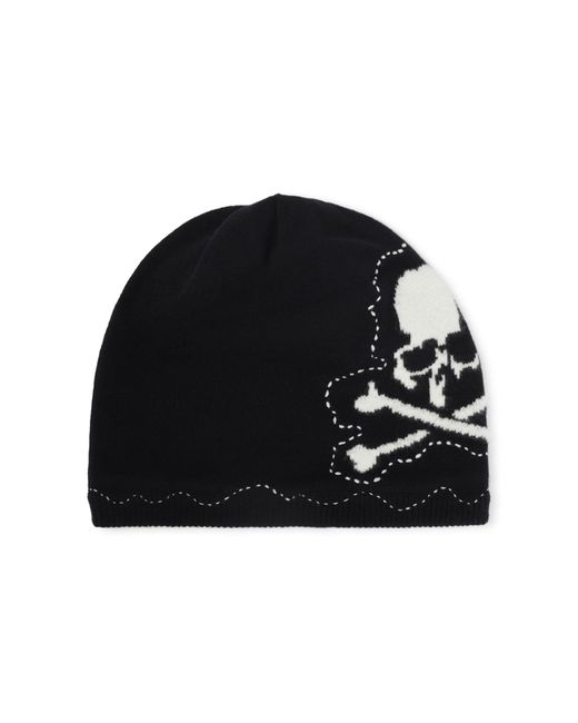 Mastermind Japan Black Hand Stitch Beanie for men