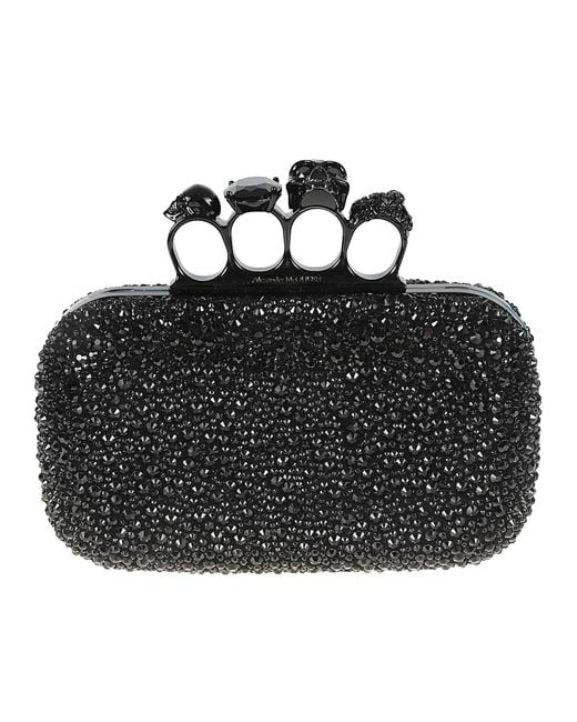 Alexander McQueen Black Skull Clutch