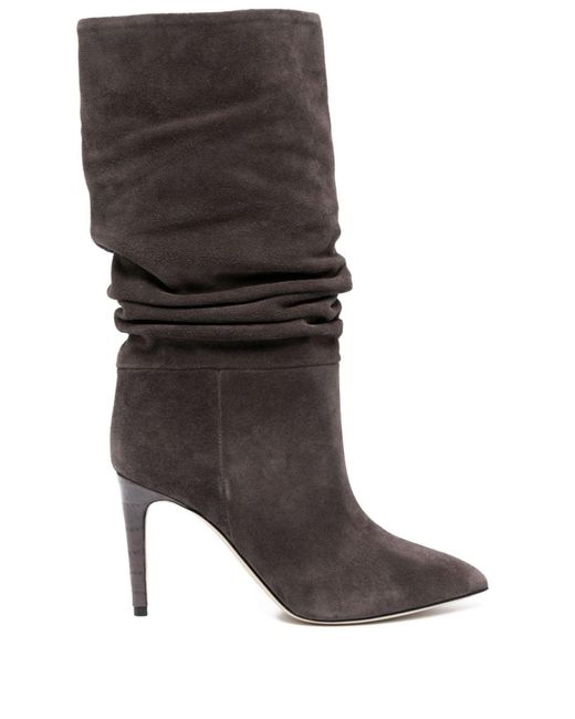 Paris Texas Gray 90mm Heeled Suede Boots